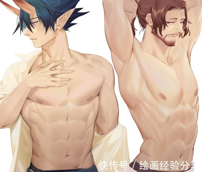 灵猫课堂|练不出腹肌我们可以画腹肌!教你腹肌上色的画法技巧!