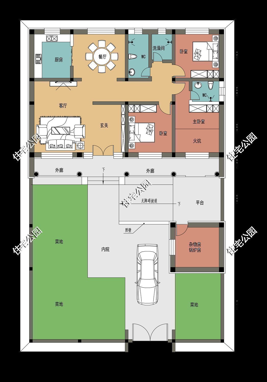 2卫|20万起就能盖的中式小院，第1套适合南方，第3套适合北方