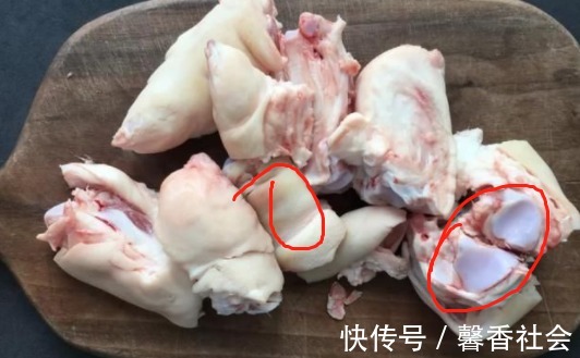 前后猪蹄真假难辨,30年屠宰经验老师傅教你3招,回回挑到好猪蹄
