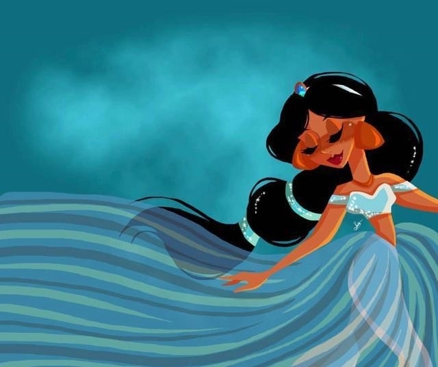 仙气十足|很抢镜的迪士尼公主,茉莉公主仙气十足,艾莎女王裙摆似海浪