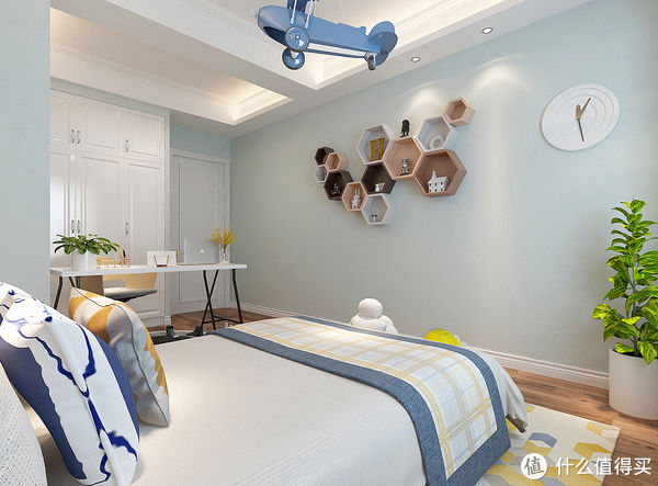 主卧|180㎡四居室精装房改美式风，看了主卧之后真的羡慕，非常的精致