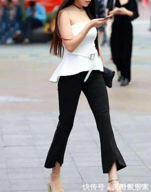 五分裤 高腰牛仔裤+小吊带的穿搭技巧,版型修身,不显胯宽,年轻有气质