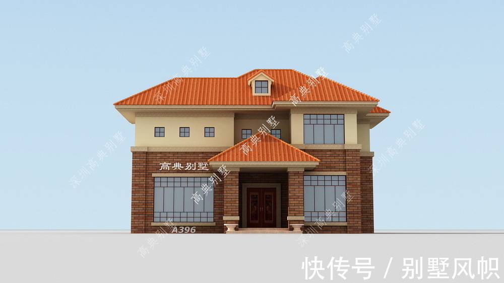 小别墅|实用的欧式小别墅,立面层次丰富,整体实用适合乡村盖房。