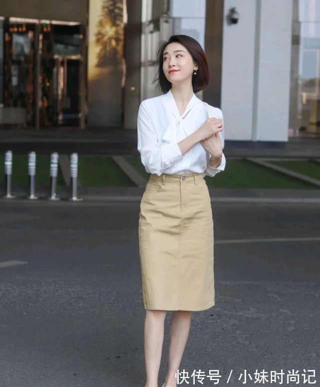 卡其色|上班的女孩该怎么打扮呢?简约穿搭就很有气场,干练又有女人味