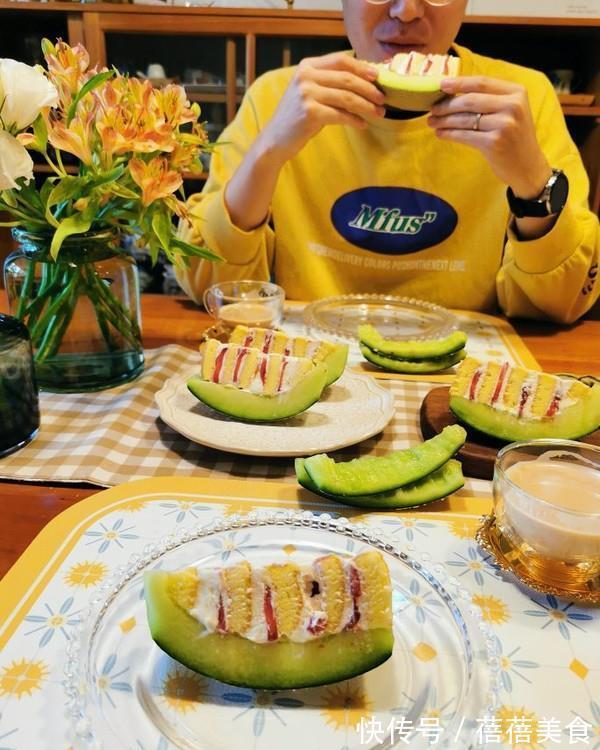 玉米油|无需烤箱无需裱花，香甜细腻的冰蜜瓜蛋糕，手残党也能轻松完成