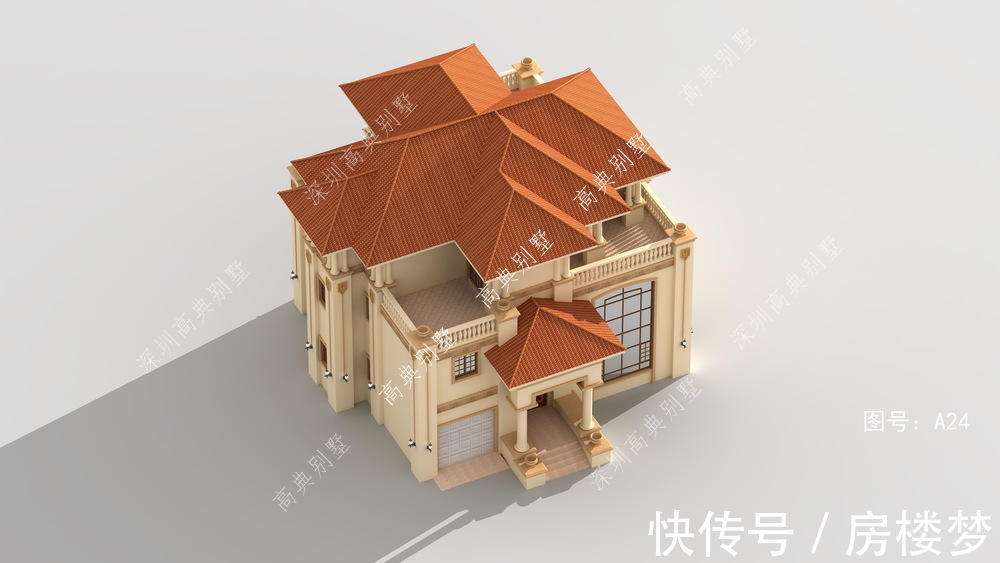 别墅|这款欧式别墅,色彩简约清爽,整体设计感强。