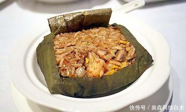 风味|荷叶碧绿,饭团松散,独特风味的广式荷包饭