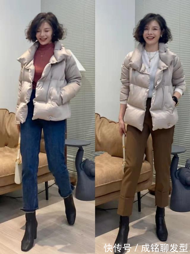 中年女人|中年女人羽绒服这样搭配!时尚保暖又百搭,显高显瘦又有气质