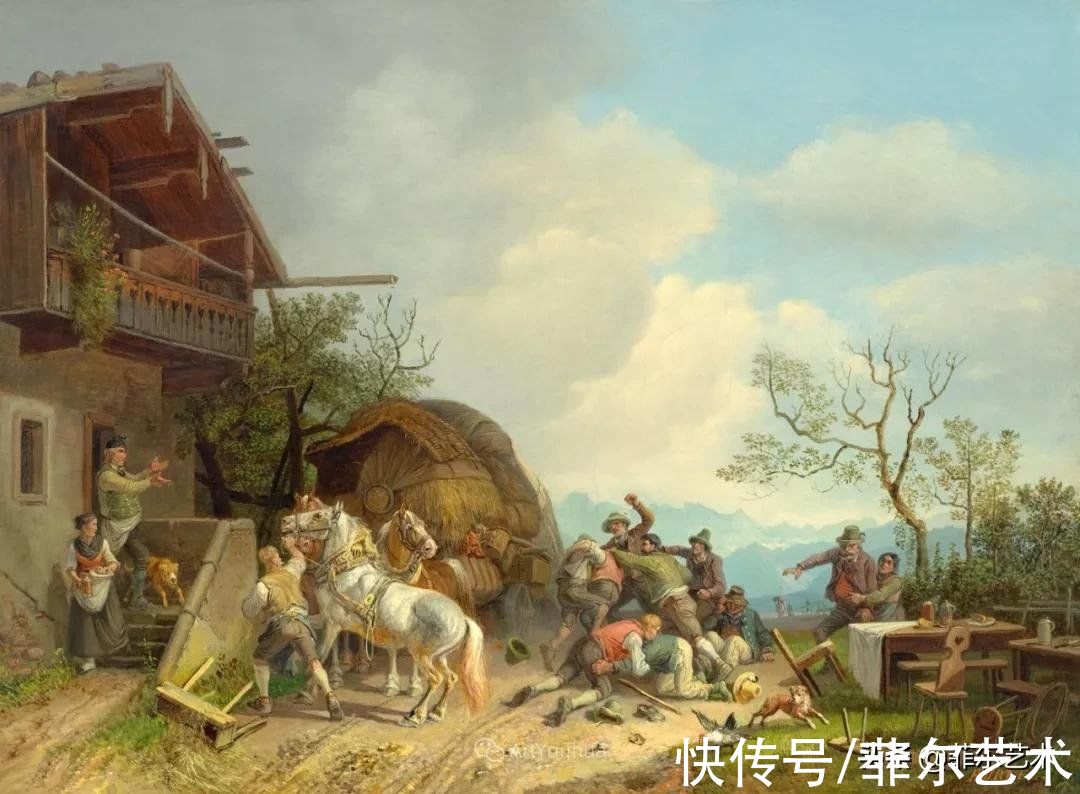 风景@德国海因里希·比克尔独特的风景油画作品，真的很美妙