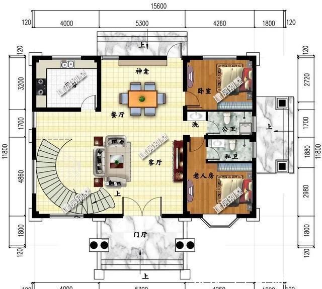架空层|带旋转楼梯设计的两栋豪墅,客厅挑空设计,第二栋带架空层