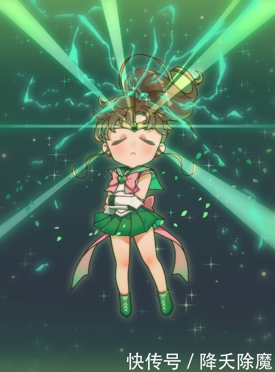 Q版《美少女战士》同人,土萌萤气质神秘独特,美奈子是爱的化身