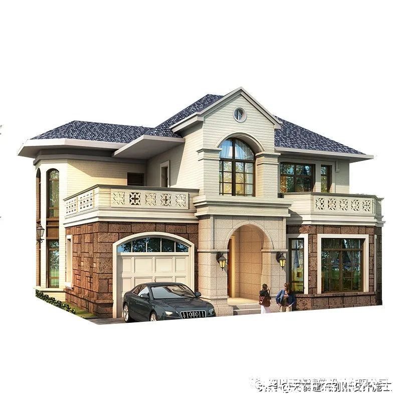 小洋房|四川宜宾30万二层农村小洋房设计 乡村盖别墅图纸带车库露台