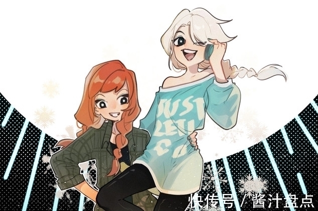 安娜!灵魂画师手下的艾莎和安娜,图二唯美,图三安娜“女友力”爆棚
