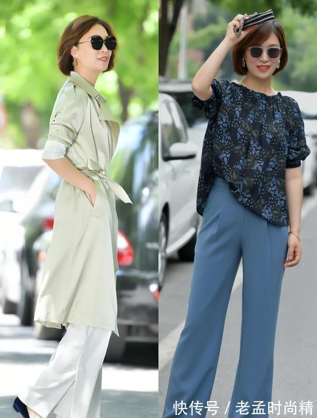 裤长 阔腿裤过时了,今年秋季流行“拖地裤”,五六十岁的女人穿好美