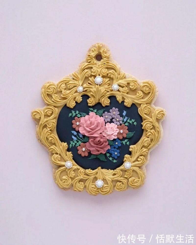 饼干|美到舍不得吃！甜品师手作花砖饼干，救救老夫的少女心！