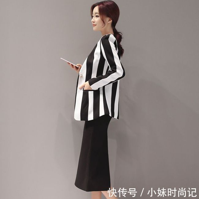 套装裙|有一种女装:叫“薄西服“,配连衣裙+高跟鞋,高贵优雅有女人味