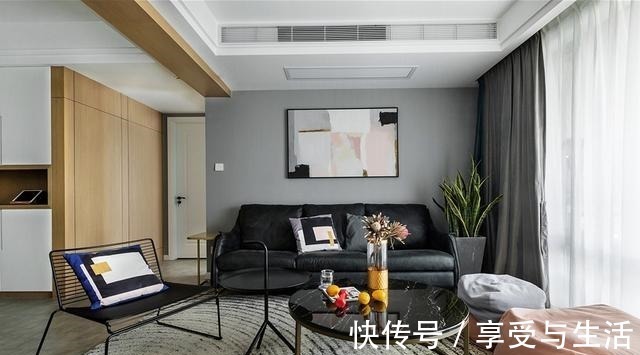 现代|103㎡现代简约风,自然与现代的碰撞,体验撞色带来的震撼美!