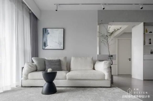 电视柜|76㎡小三居，经典黑白灰+飘窗榻榻米，从玄关美到卧室