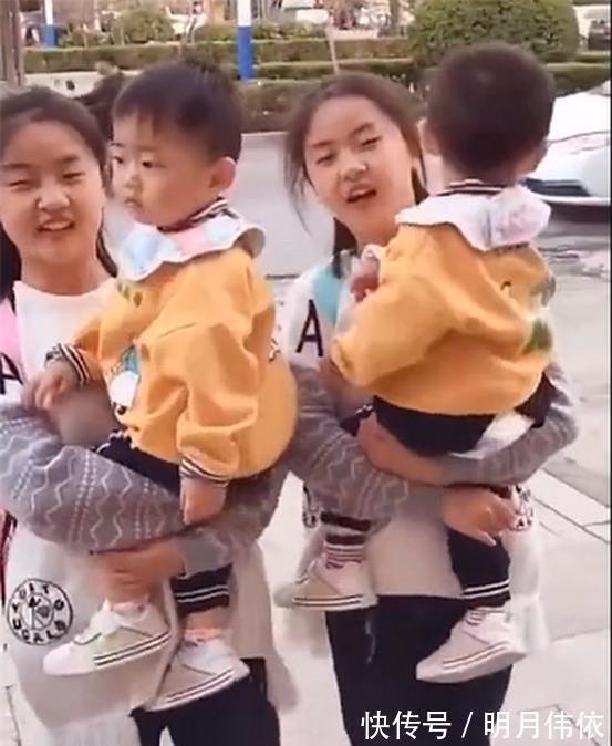 双胞胎女儿|“超幸运”夫妻火了双胞胎女儿抱双胞胎儿子,网友太会生了