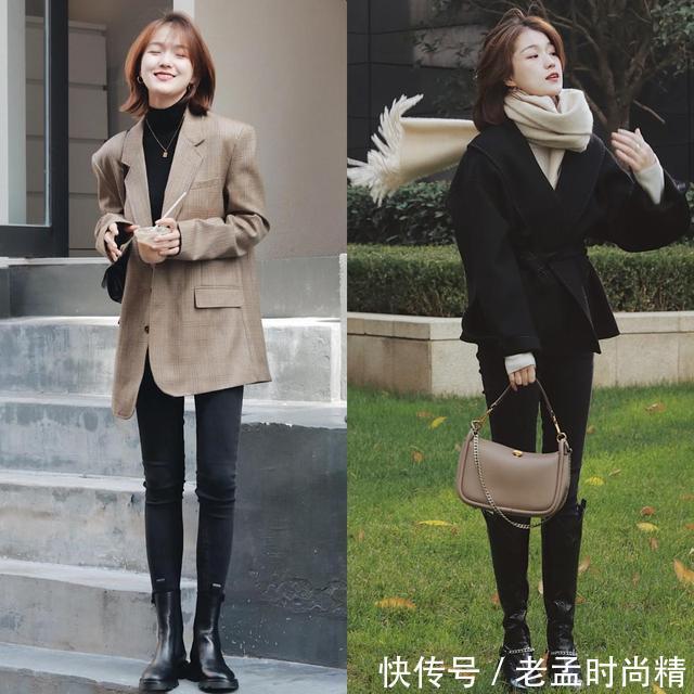 长靴|冬天穿“长裤+靴子”,优雅得体提气质,温度风度都有了