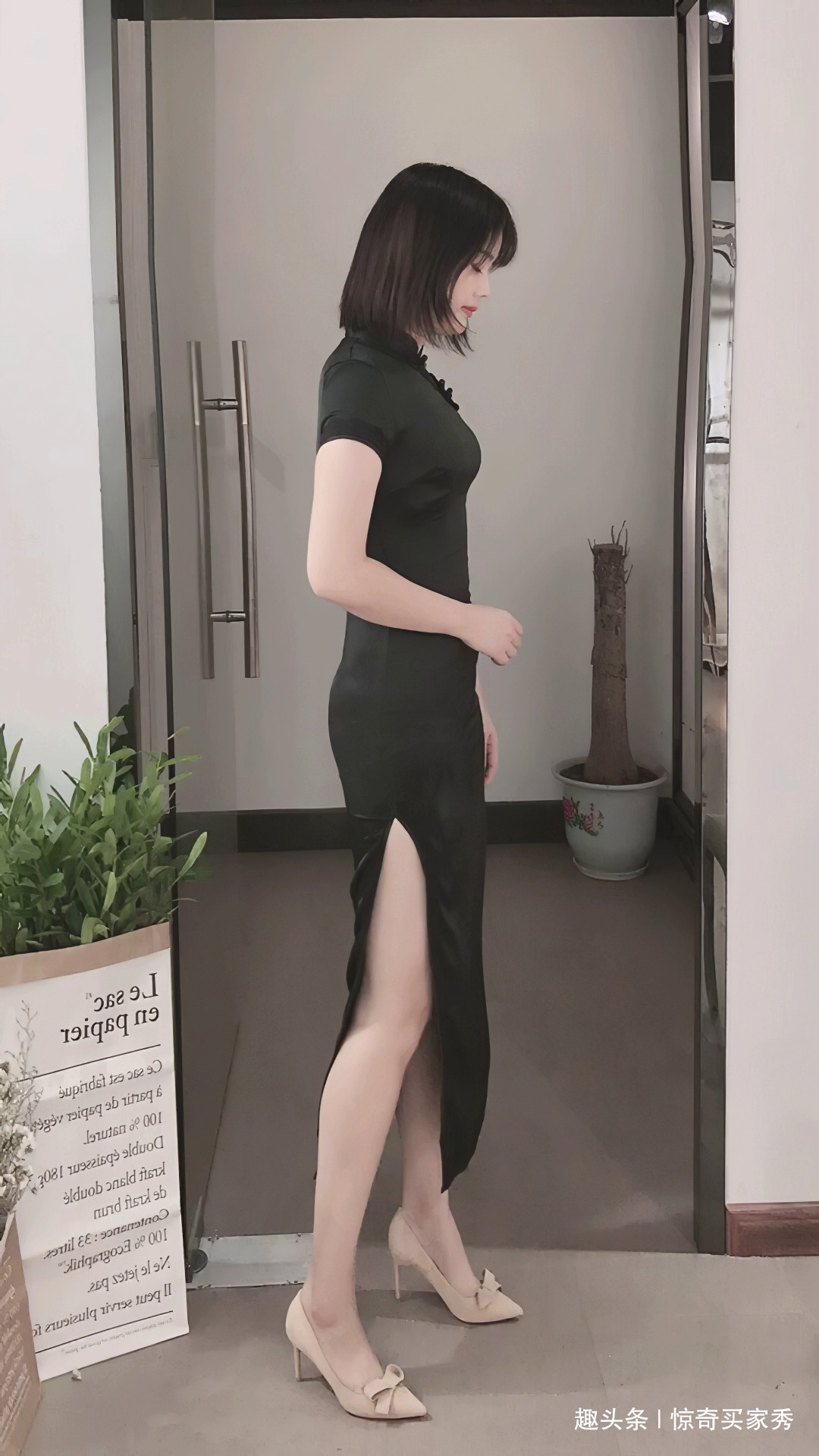 穿搭 美女旗袍穿搭,黑色低调又内敛,中式复古款式更显东方女性魅力