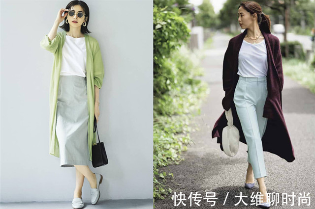 搭配|秋天的第一件时装，少不了针织长开衫，40+女人穿了显瘦又百搭