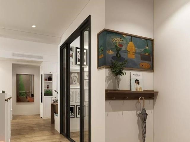 书房|110平三房户型,装修成现代北欧风还带一个大大的衣帽间!