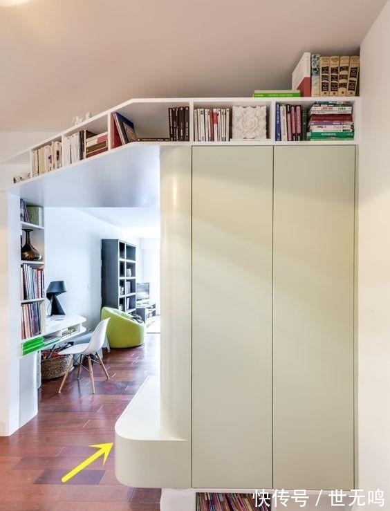 收纳柜|学他家,收纳柜不靠墙,外侧再做180弧形柜,多2收纳空间不止