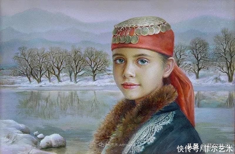 国立|女画家玛丽亚·伊利耶娃画笔下的美丽多彩的女性肖像和精美的花朵