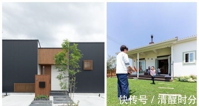 青石板|院子通铺水泥地过时了,甲板+草坪+沙地混铺,简单几种材料就很美