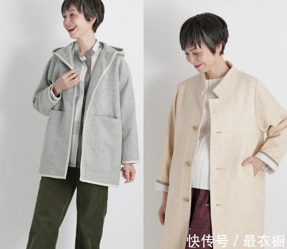 大衣 这才是60多岁奶奶的穿衣榜样!越老越美丽,高级大方又得体