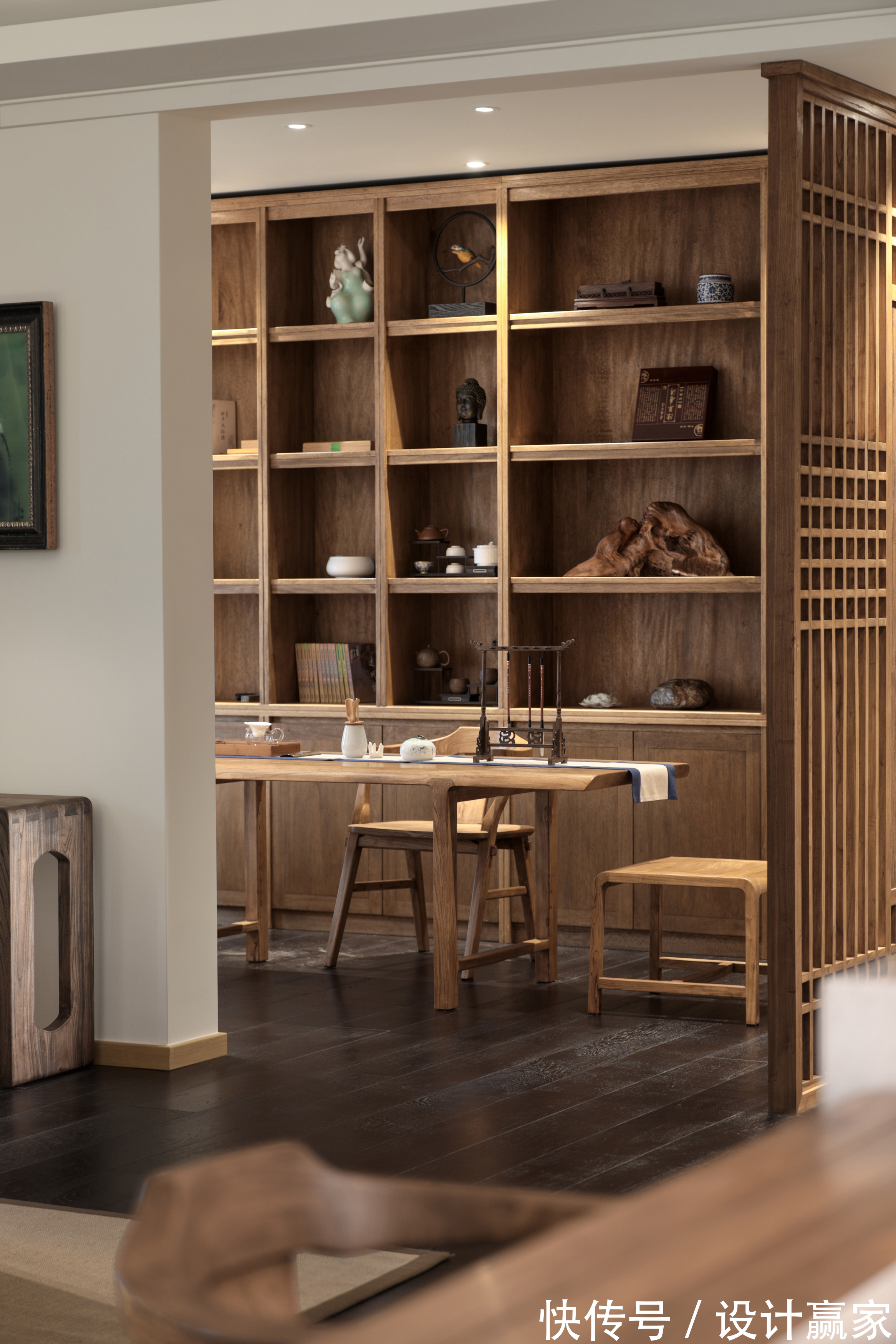 客厅|200㎡江景大宅，现代中式的古朴优雅之美，简约中透着高级