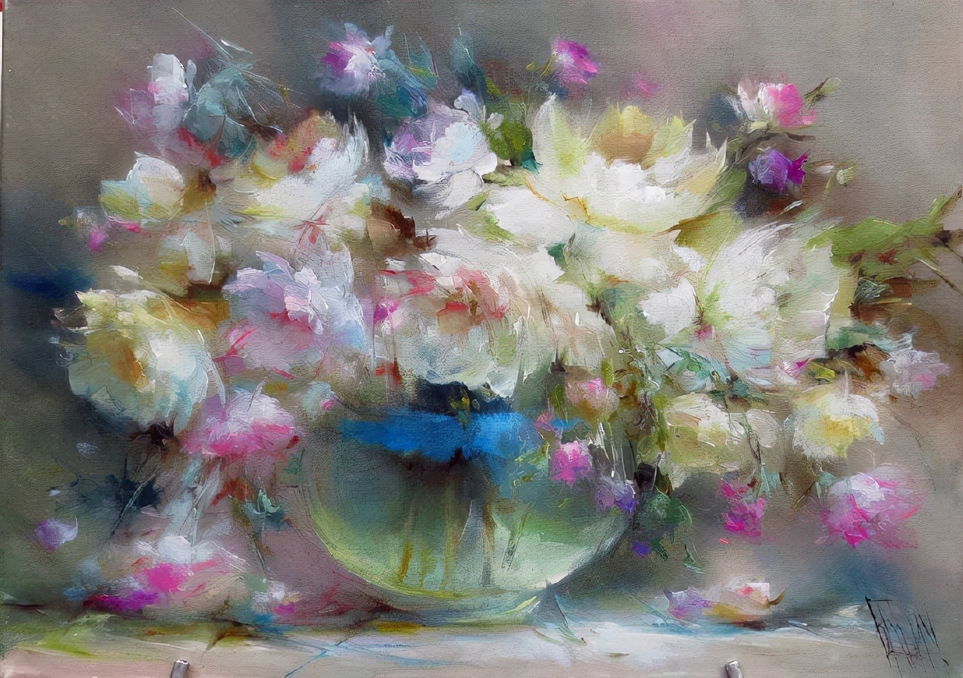 vladimir!俄罗斯画家弗拉基米尔· 巴比奇把花束画得如此之美,妖艳