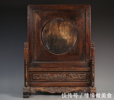 大理石|旧藏,黄花梨嵌大理石插屏