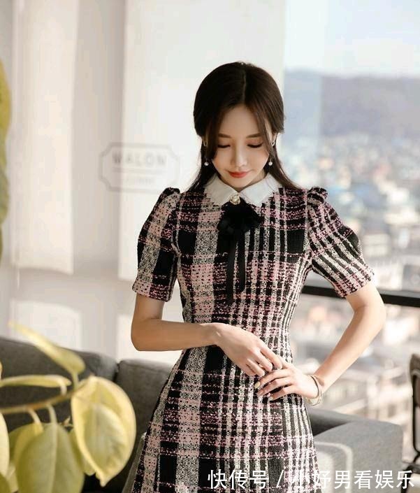 条纹|娃娃领条纹亚麻连衣裙,俏皮又成熟的穿搭!