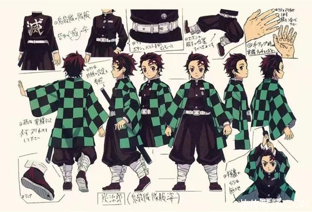 非人哉|网友分享鬼灭之刃设计稿,换个角度看主角,女装无惨看着有点美