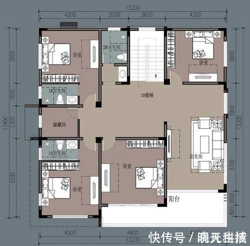 自建|农村自建二层别墅，面宽13.3米，6室1厅，时尚与传统融合，好美