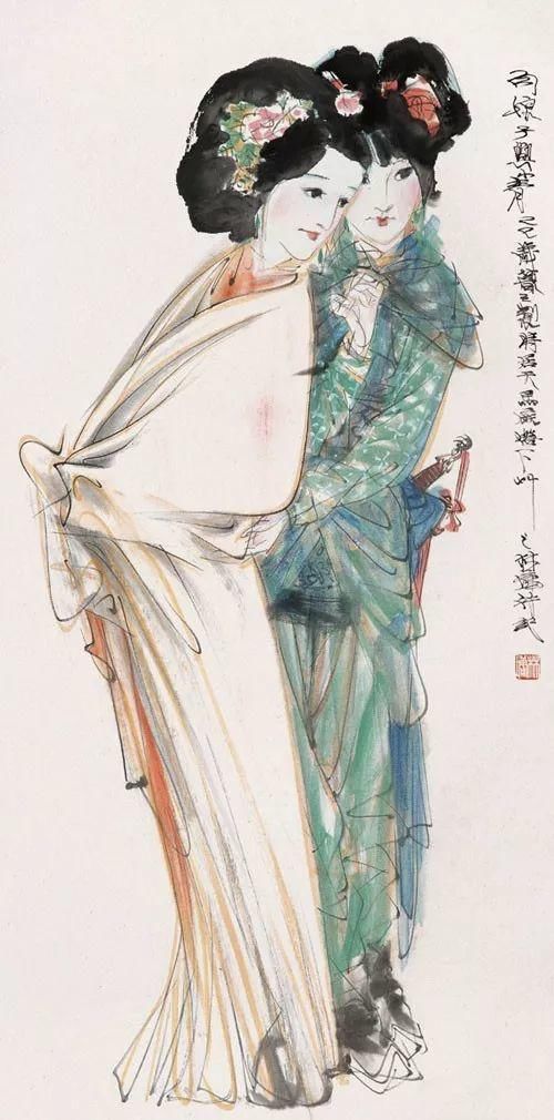 广美教授林墉笔下的女人体国画，俏丽、灵动，勾人魂魄，养眼！
