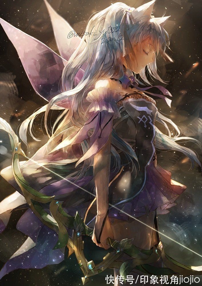 插画师@色彩绚丽的少女插画，用色大胆使画面极具感染力