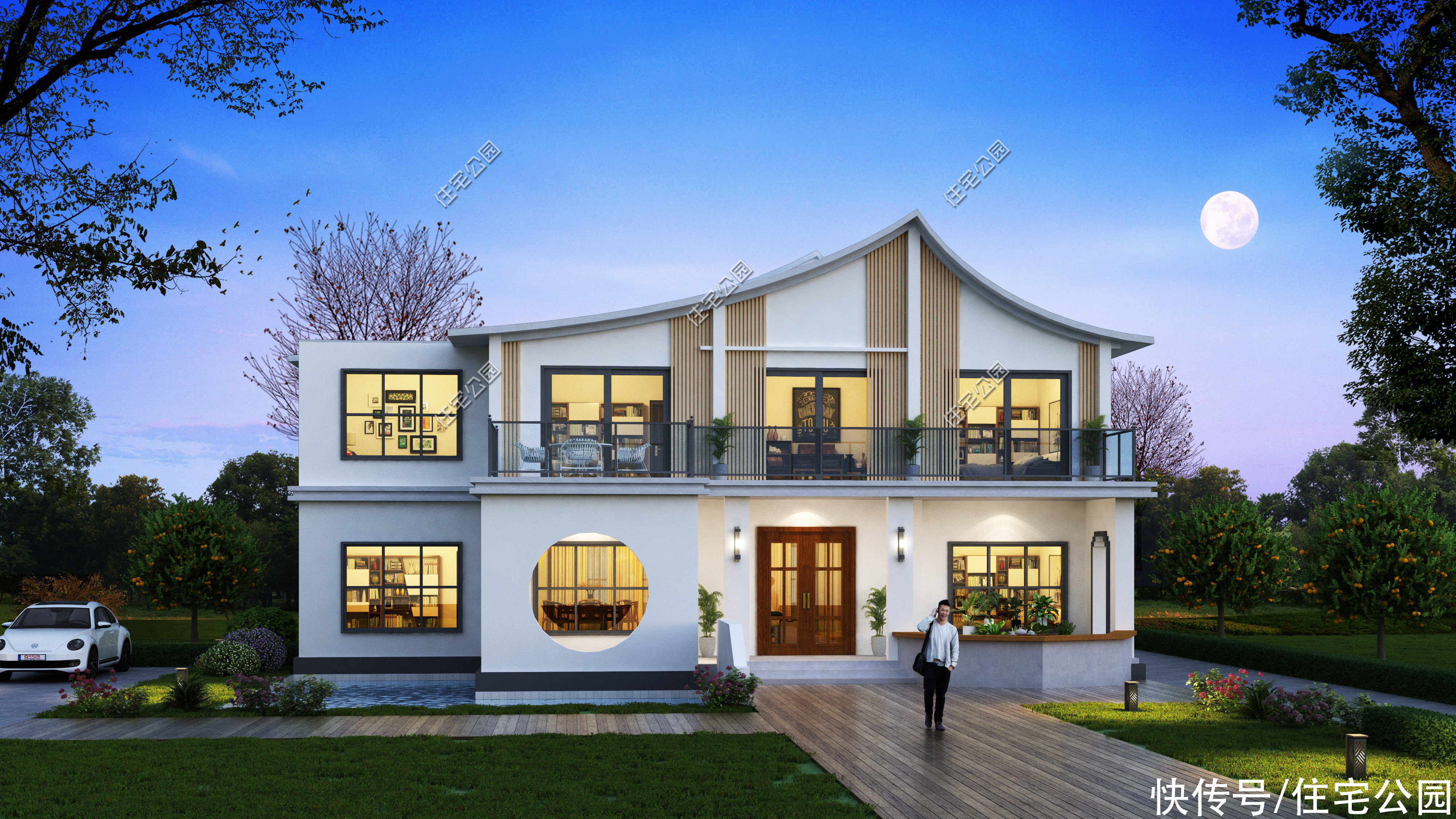 平面|分享10套带落地窗的别墅图,农村房子这么建,谁还稀罕去城里?