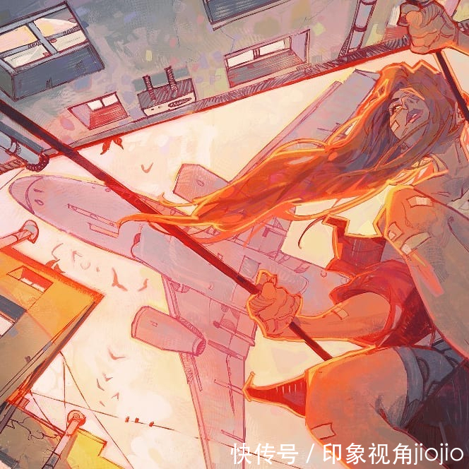 插画@耐人寻味的浮生绘影,充满强烈的美漫元素,有着吸引人的魄力