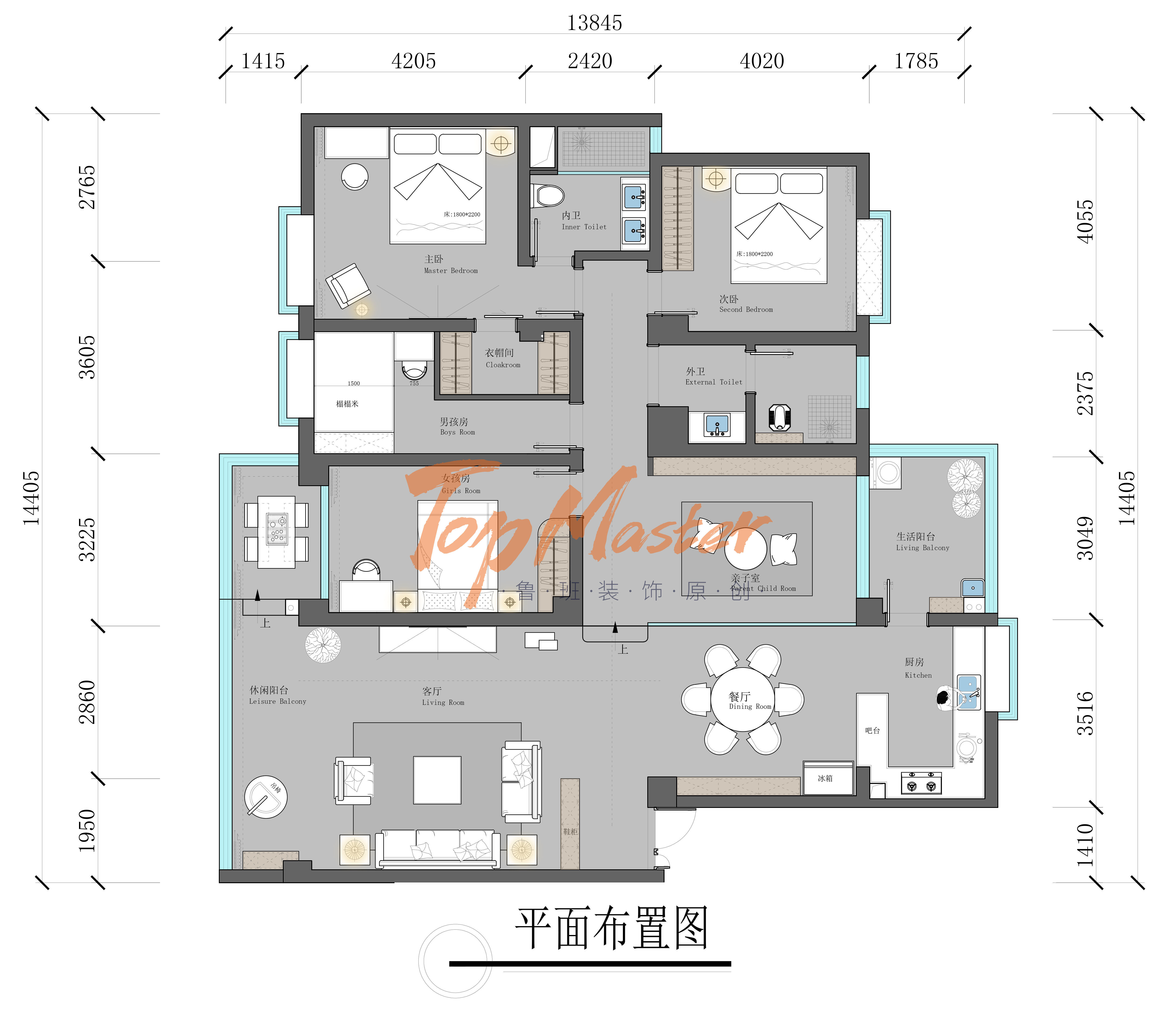 鲁班装饰|【鲁班装饰】淏园169㎡现代轻奢风格，简单高雅。
