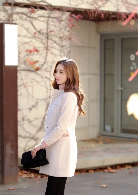粉底色|美图欣赏:孙允珠,粉底色甜蜜轻盈西装式风衣
