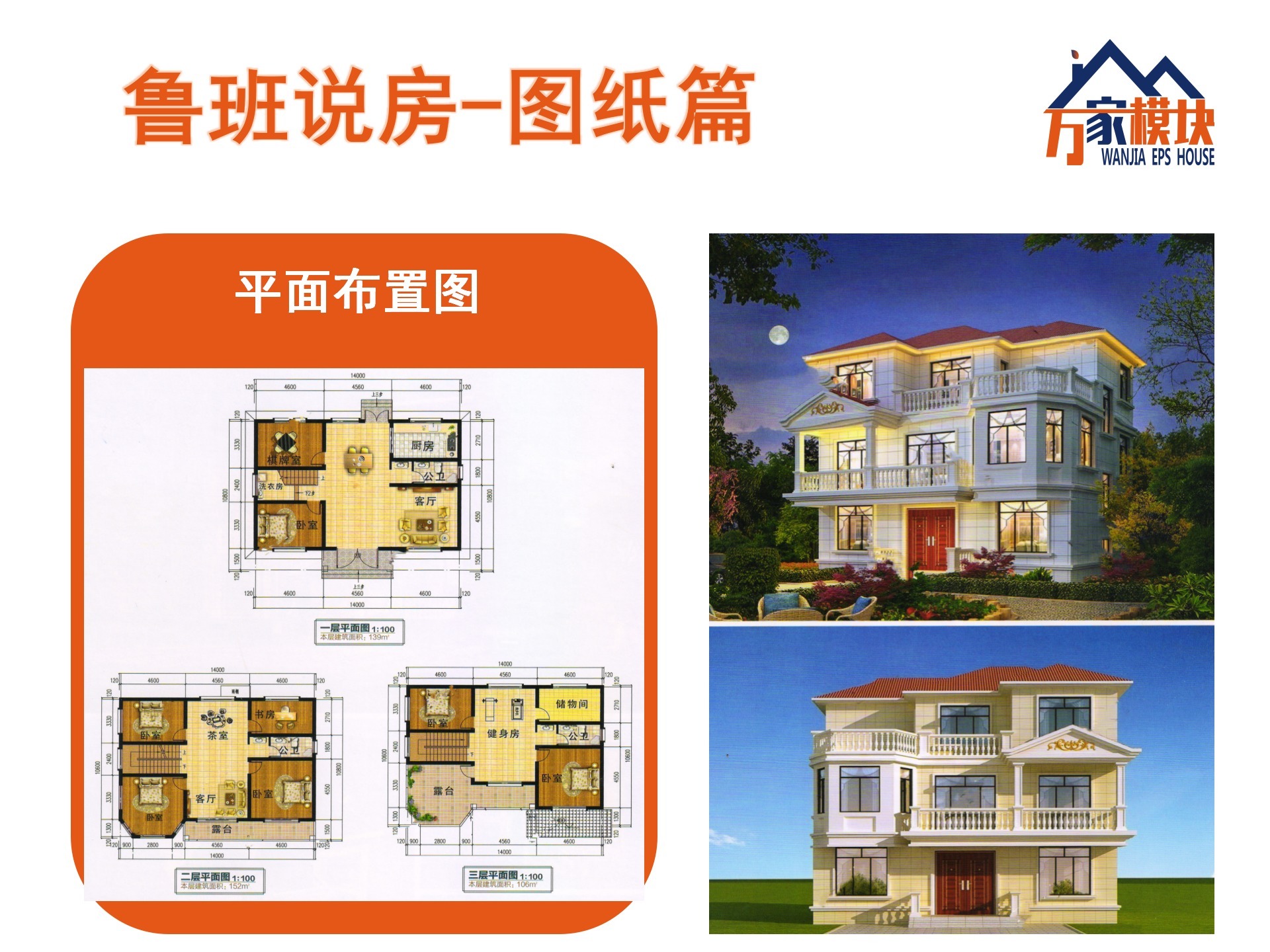 起居室|鲁班说房：3套最新农村别墅图纸，颜值一套比一套高