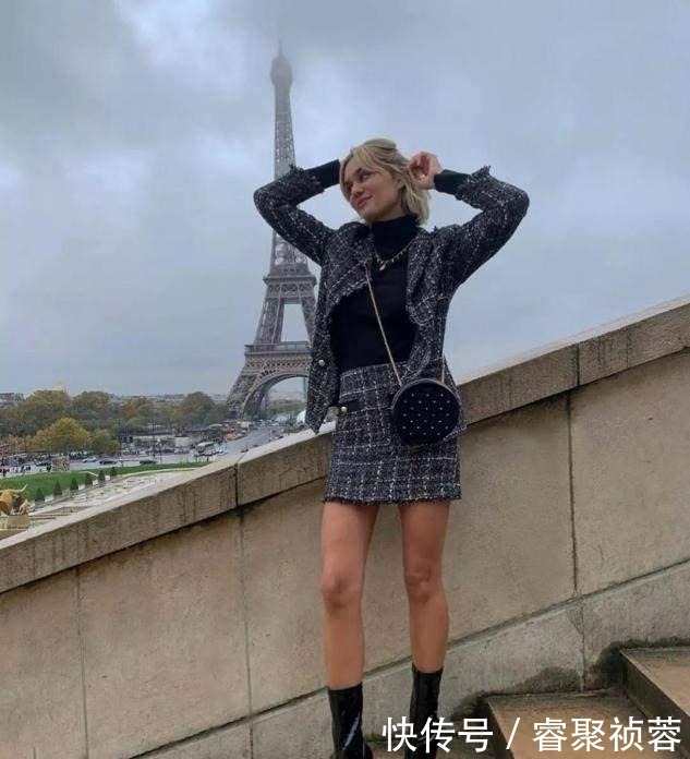 千鸟格|今年秋冬,一定要有一件“毛呢裙”,搭羽绒服时髦不说,特显气质