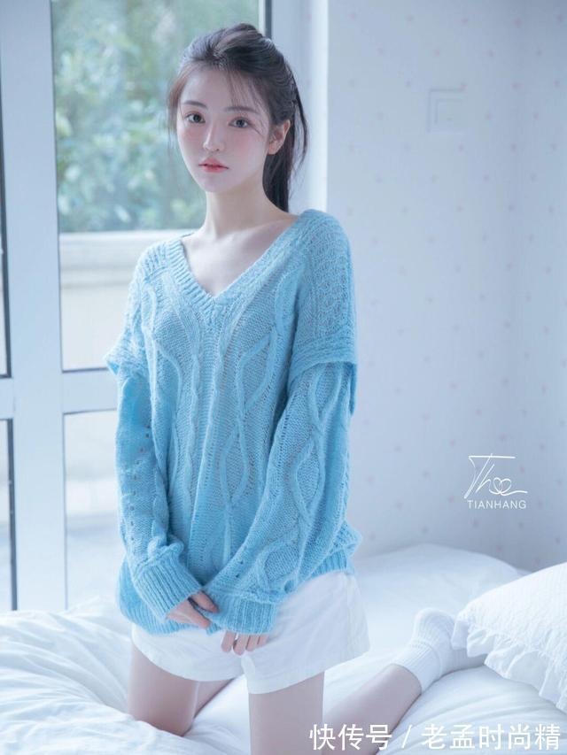 美女|清纯美女图集,漂亮的美女非常适合毛衣穿搭,优雅阳光的感觉