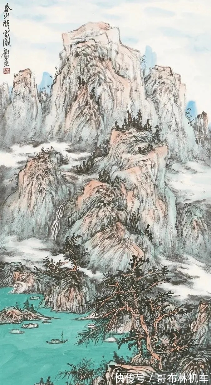 山水画！他画里是梦幻般的意境，是空旷的天地之宇｜刘明山水画