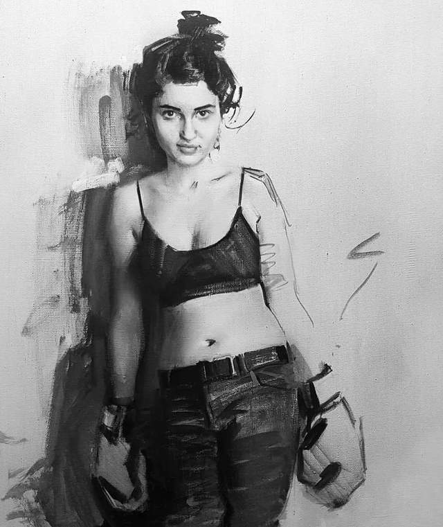 thomas$他的油画,既有潇洒带劲的笔触,又有性感细腻温和的柔美