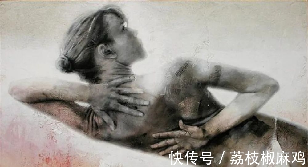 笔触$粗犷的笔触诠释女人另类的柔美与性感,让视觉炸裂的大触油画神作