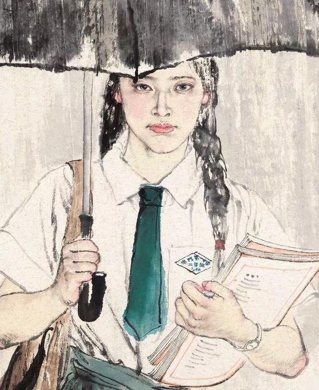 工笔画|国画:何家英画笔下的怜怜女儿态,不同寻常的美感!